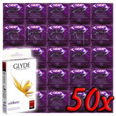 Glyde Wildberry - Premium Vegan Condoms 50 pack