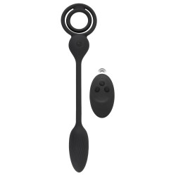 Rebel Cock & Ball Ring with RC Butt Plug Black