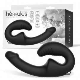 Herrules Strapless Strap-On Double Vibrator Black