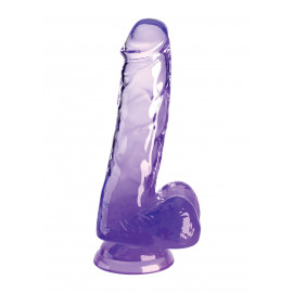 Pipedream King Cock Clear Cock with Balls 6" Purple