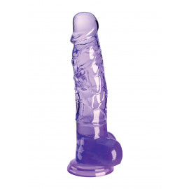 Pipedream King Cock Clear Cock with Balls 8" Purple