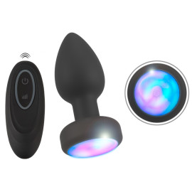 Anos RC Flashing Butt Plug with Vibration Black