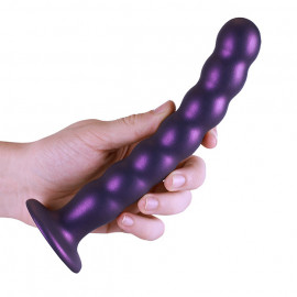 Ouch! Beaded Silicone G-Spot Dildo 8"/20,5cm Purple