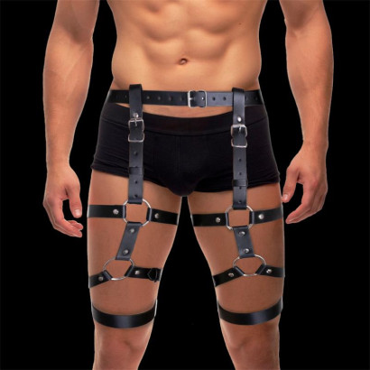 InToYou BDSM Line Fabian Leg & Waist Bondage Harness Black