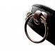 Black Label Leather Studded O-Ring Collar Black