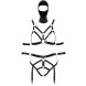 Bad Kitty Harness Strap Set with 4 Arm Cuffs & Mask 2480492 Black