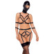 Bad Kitty Harness Strap Set with 4 Arm Cuffs & Mask 2480492 Black
