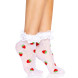 Leg Avenue Strawberry Ruffle Top Anklets 3015 White