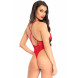 Leg Avenue Floral Lace Thong Teddy 89248 Red