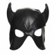Master Series Dungeon Demon Bondage Mask with Horns Black