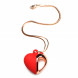 Charmed 10X Vibrating Silicone Heart Necklace Red