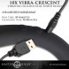 Master Series 10X Vibra-Crescent Vibrating Silicone Dual Ended Dildo Black