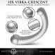 Master Series 10X Vibra-Crescent Vibrating Silicone Dual Ended Dildo Silver
