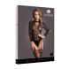 Le Désir Bodystocking with Long Sleeves and Short Turtleneck Black