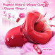 SuperLove 4in1 Big Mouth Sucking & Licking Rose Vibrator Red