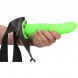 Ouch! Glow in the Dark Textured Curved Hollow Strap-on 8