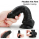Paloqueth Silicone Dildo with Strong Suction Cup 17cm Black